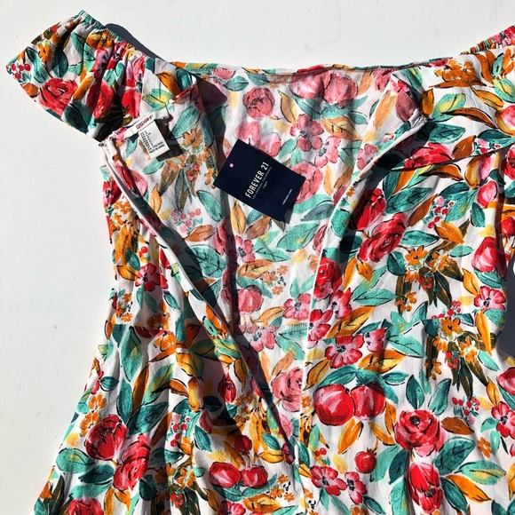 NWT Forever 21 Floral Mini Dress Size L - Picture 9 of 11